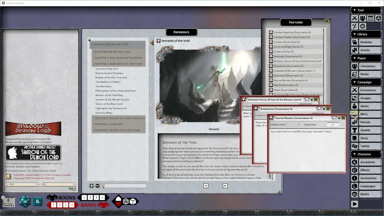 Fantasy Grounds - Shadow of the Demon Lord Hunger in the Void Screenshot 3