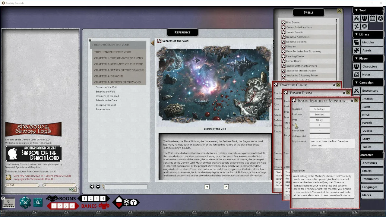 Fantasy Grounds - Shadow of the Demon Lord Hunger in the Void Screenshot 0