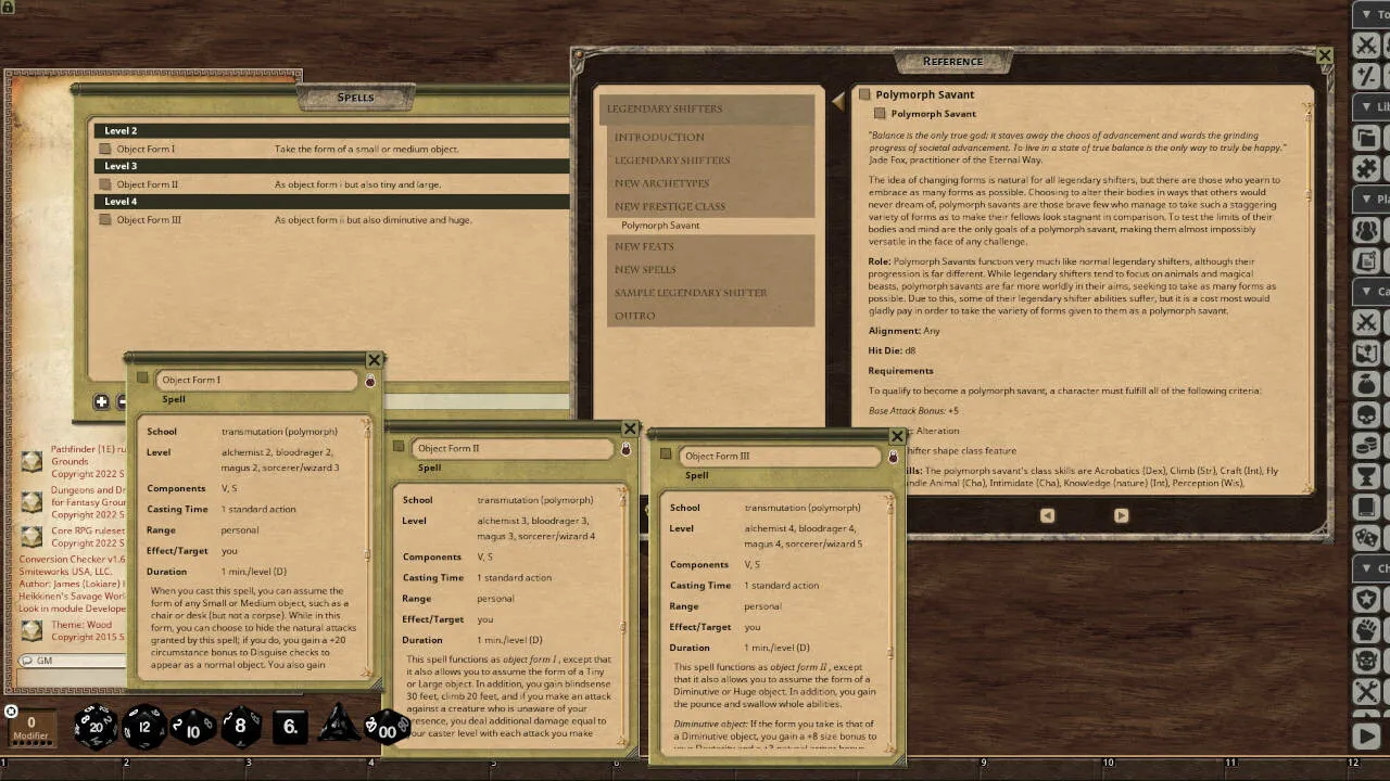 Fantasy Grounds - Legendary Shifters Screenshot 2