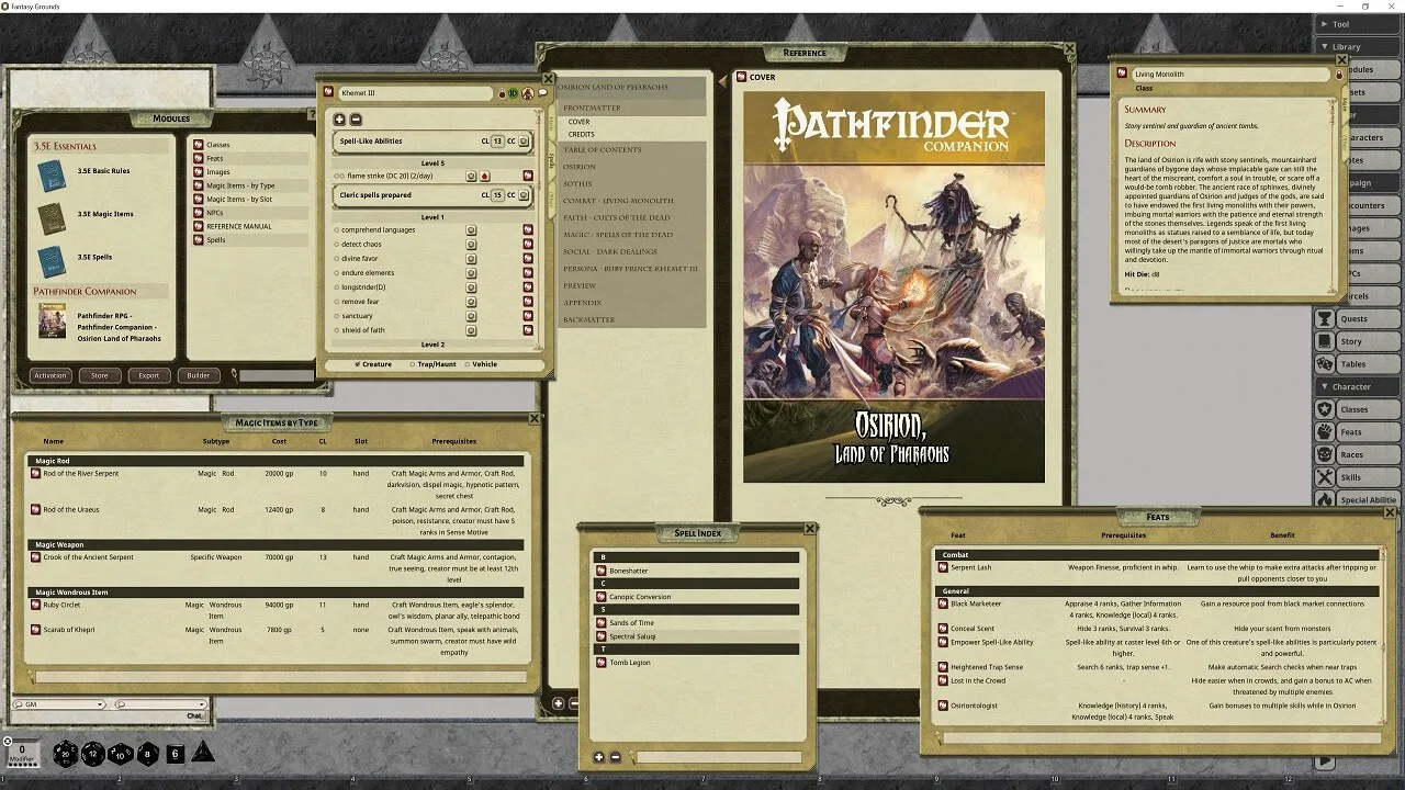Fantasy Grounds - Pathfinder RPG - Pathfinder Companion Osirion Land of Pharaohs Screenshot 4