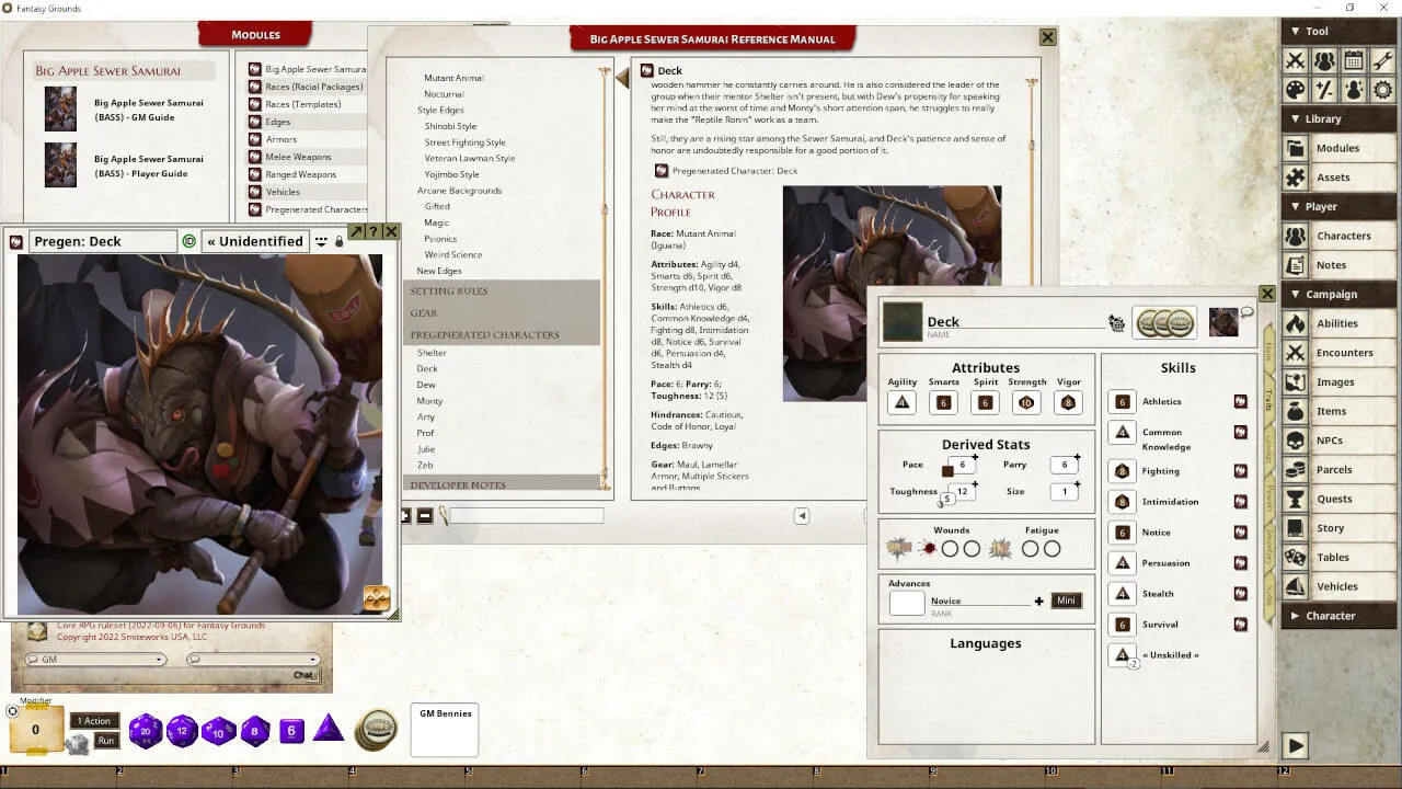 Fantasy Grounds - Big Apple Sewer Samurai Screenshot 3