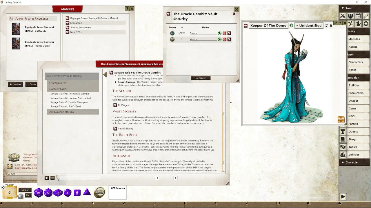 Fantasy Grounds - Big Apple Sewer Samurai Screenshot 0