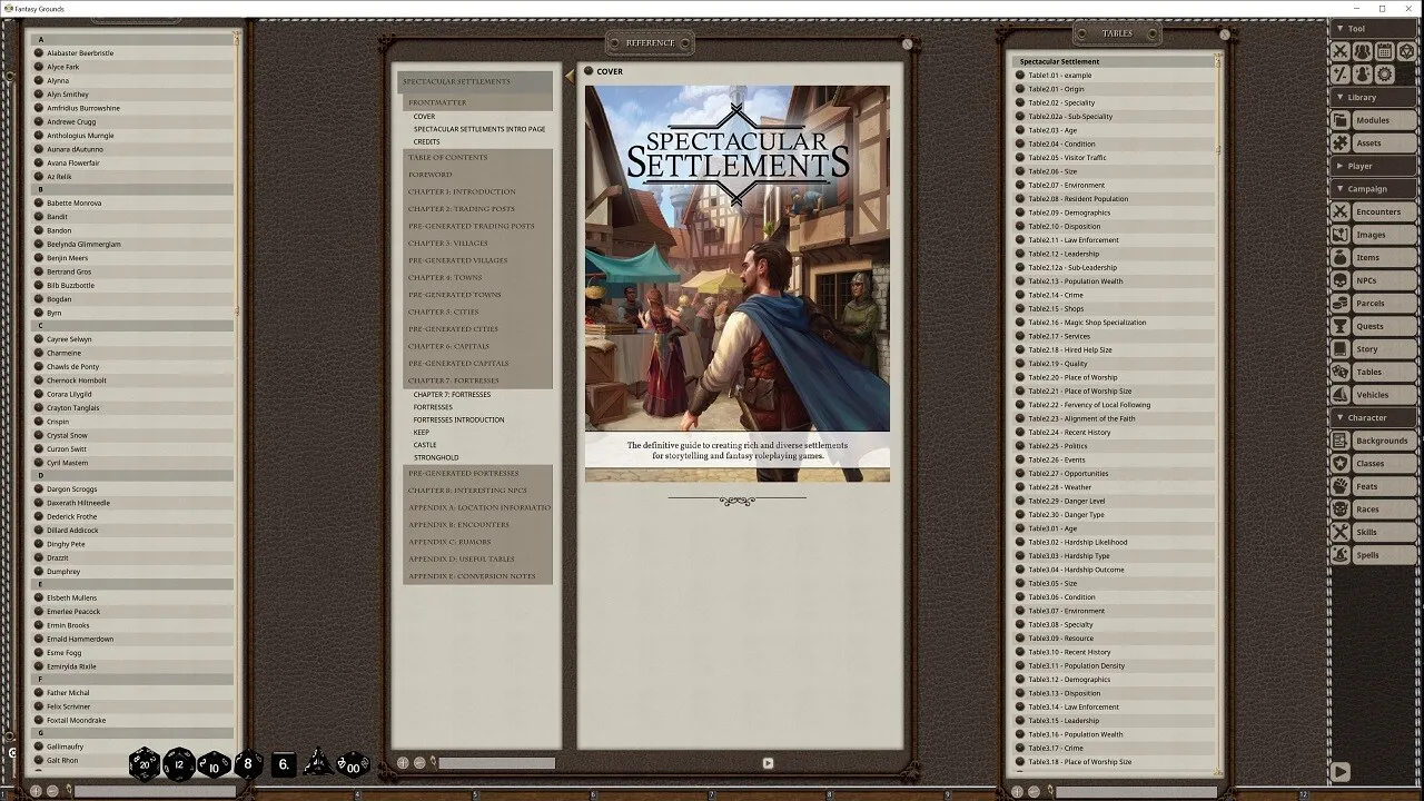 Fantasy Grounds - Spectacular Settlements Screenshot 1