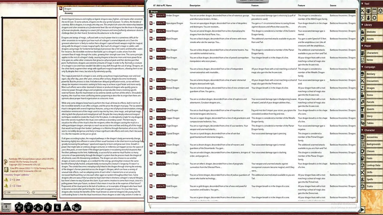 Fantasy Grounds - Battlezoo Ancestries: Dragons Screenshot 2