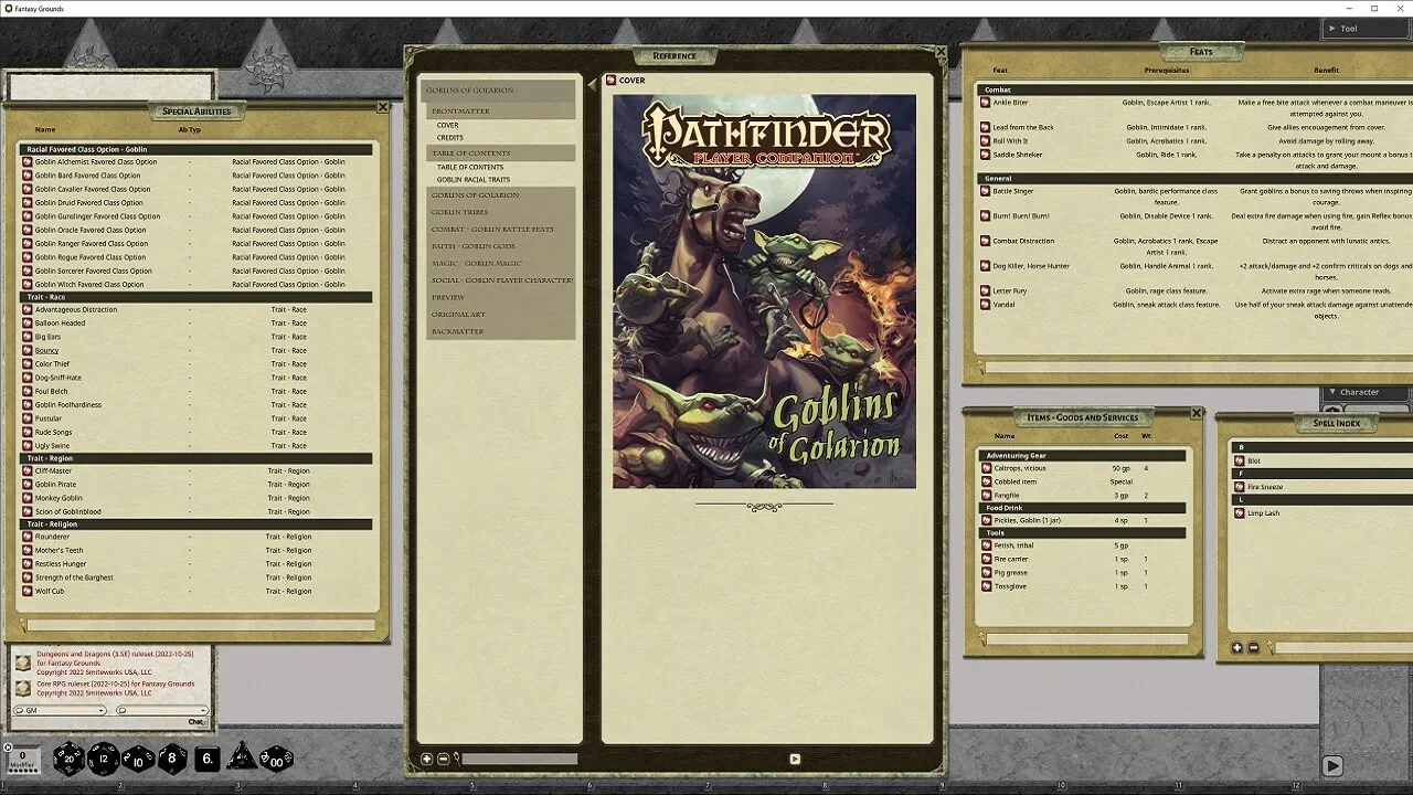 Fantasy Grounds - Pathfinder RPG - Pathfinder Player Companion: Goblins of Golarion Screenshot 1