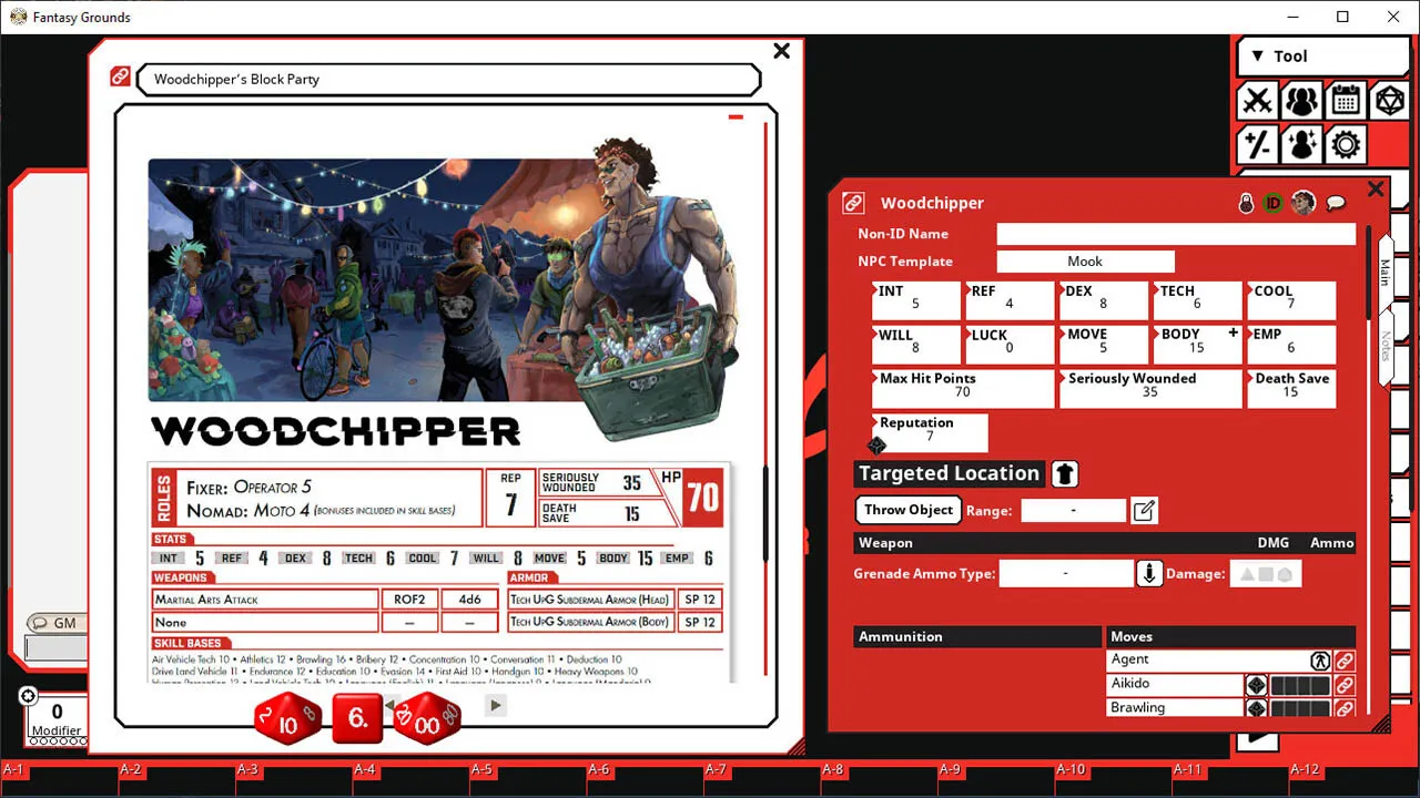 Fantasy Grounds - Cyberpunk Red Black Chrome Screenshot 2