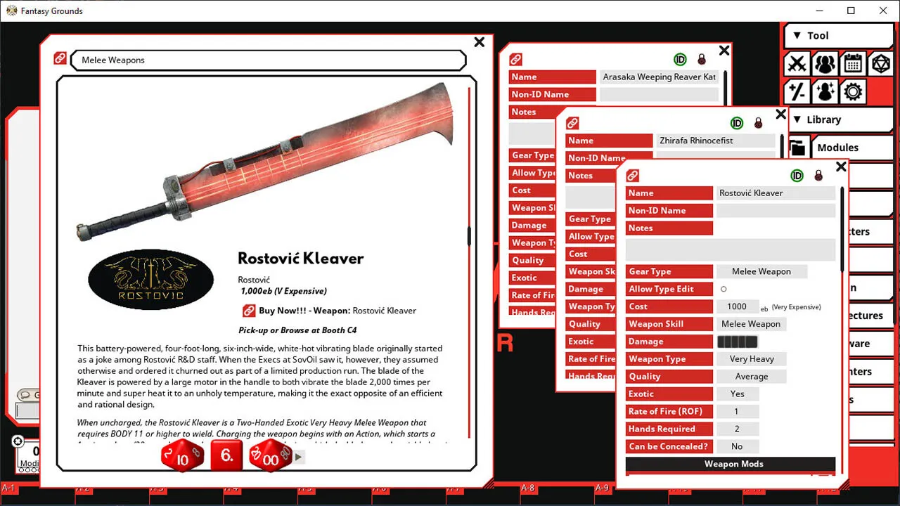 Fantasy Grounds - Cyberpunk Red Black Chrome Screenshot 3
