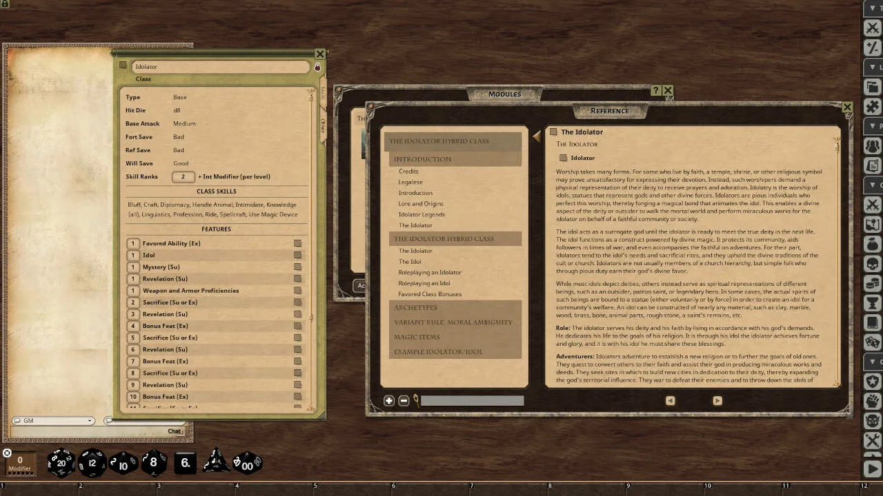 Fantasy Grounds - The Idolator Hybrid Class Screenshot 3