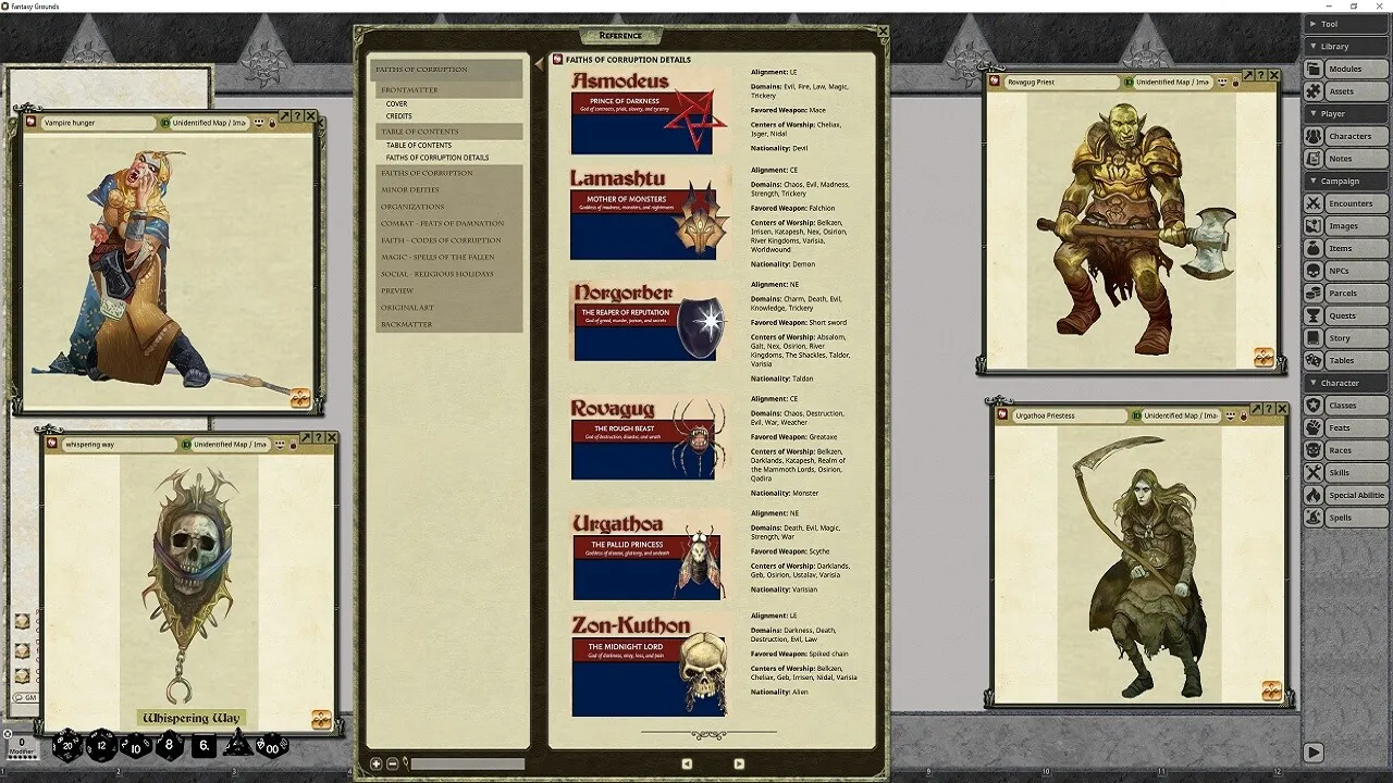 Fantasy Grounds - Pathfinder RPG - Pathfinder Player Companion: Faiths of Corruption Screenshot 1