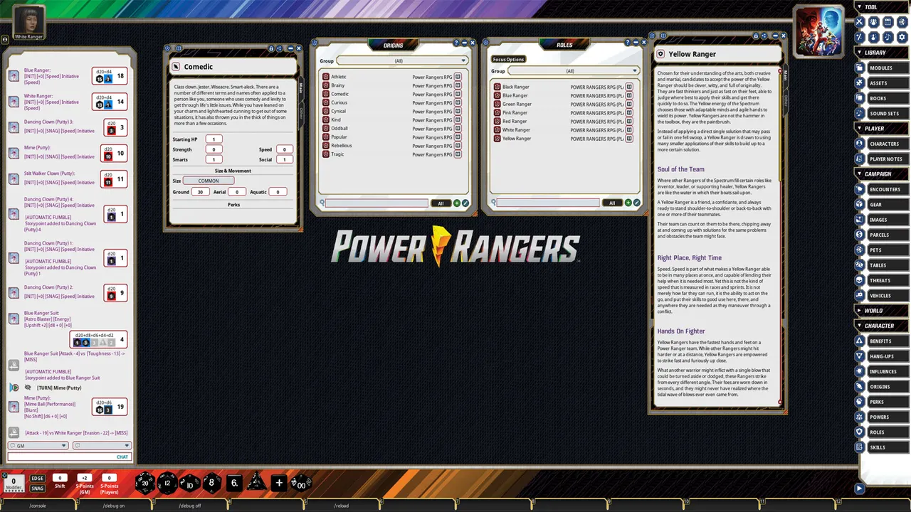 Fantasy Grounds - Power Rangers Roleplaying Game Core Rulebook Screenshot 4