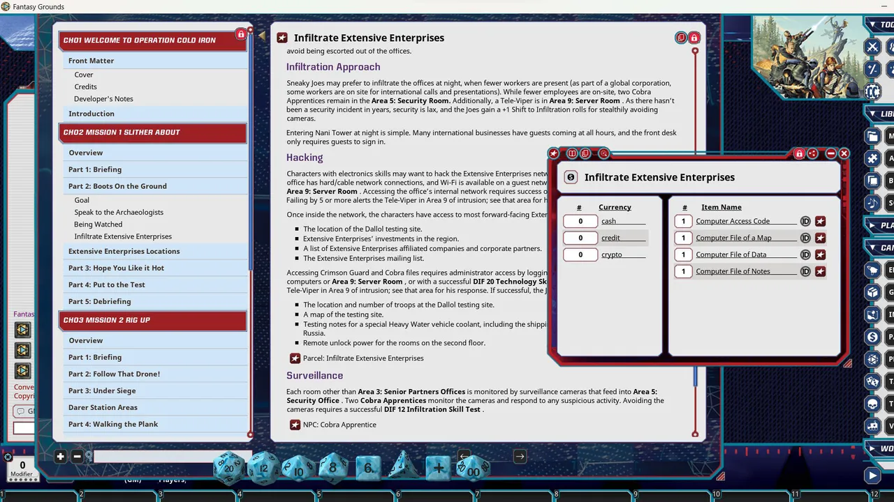 Fantasy Grounds - G.I. JOE Roleplaying Game Operation Cold Iron Adventure Screenshot 2