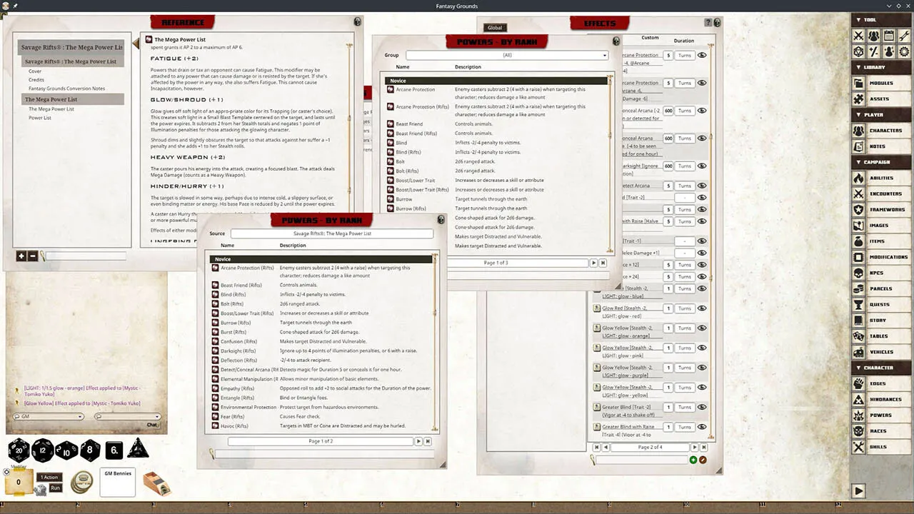 Fantasy Grounds - Rifts(R) for Savage Worlds Mega Power List Screenshot 0