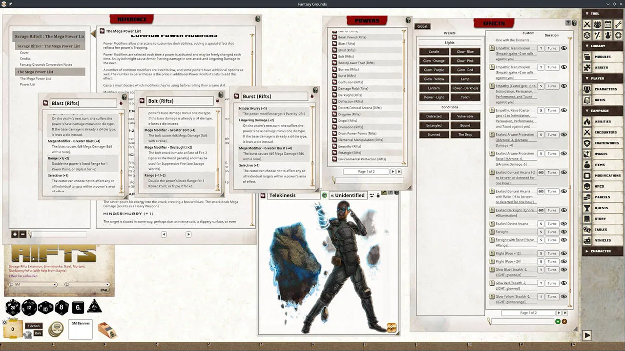 Fantasy Grounds - Rifts(R) for Savage Worlds Mega Power List Screenshot 3