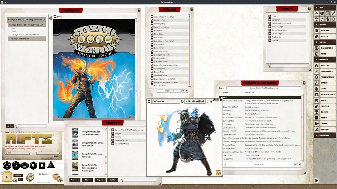 Fantasy Grounds - Rifts(R) for Savage Worlds Mega Power List Screenshot 1