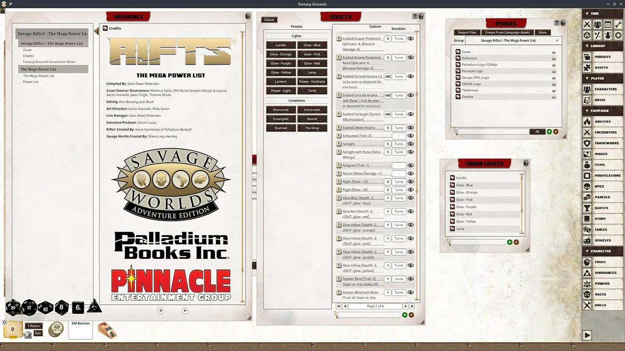 Fantasy Grounds - Rifts(R) for Savage Worlds Mega Power List Screenshot 4