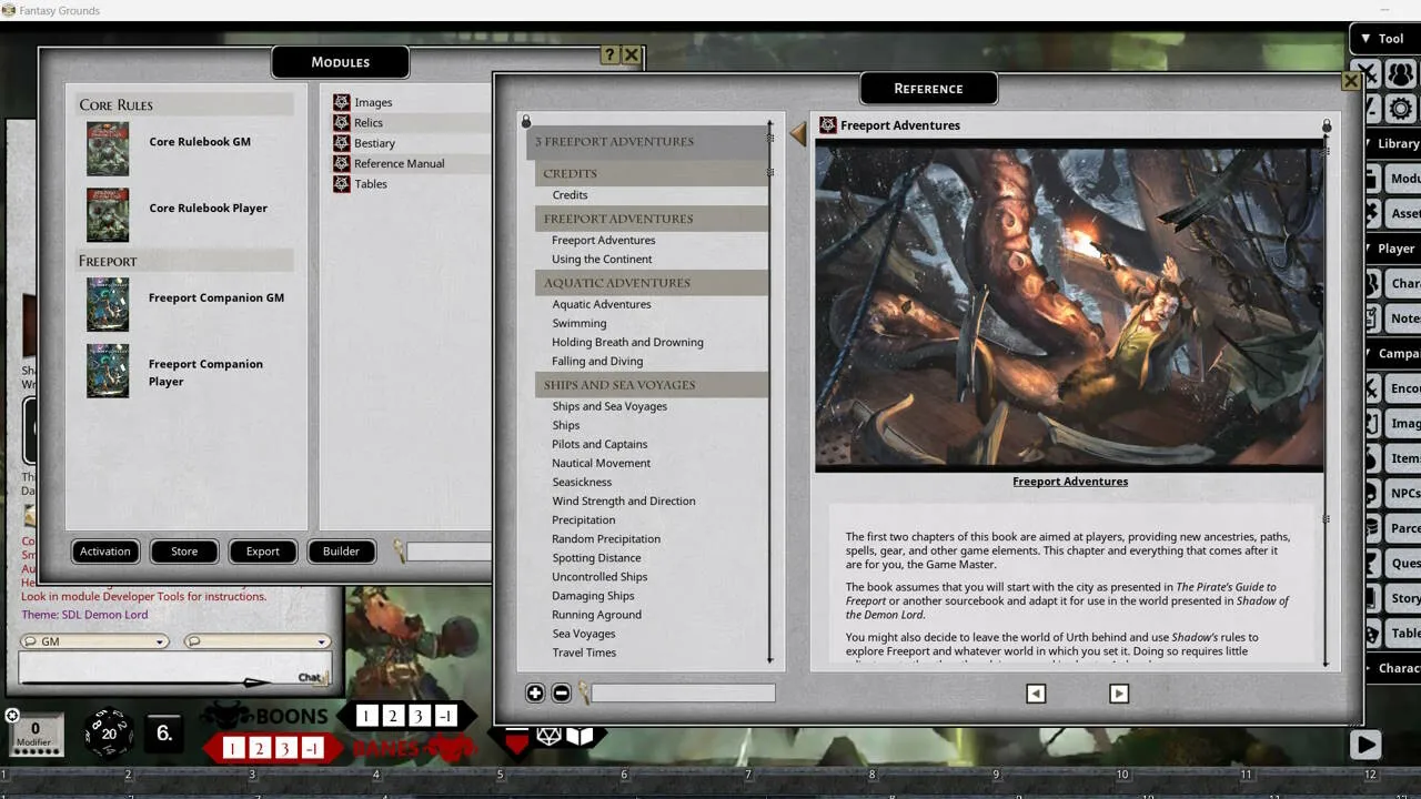 Fantasy Grounds - Shadow of the Demon Lord - Freeport Companion Screenshot 3