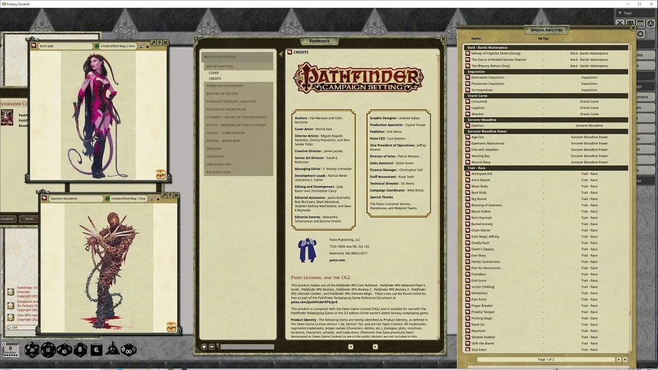 Fantasy Grounds - Pathfinder RPG - Pathfinder Player Companion: Blood of Fiends Screenshot 3
