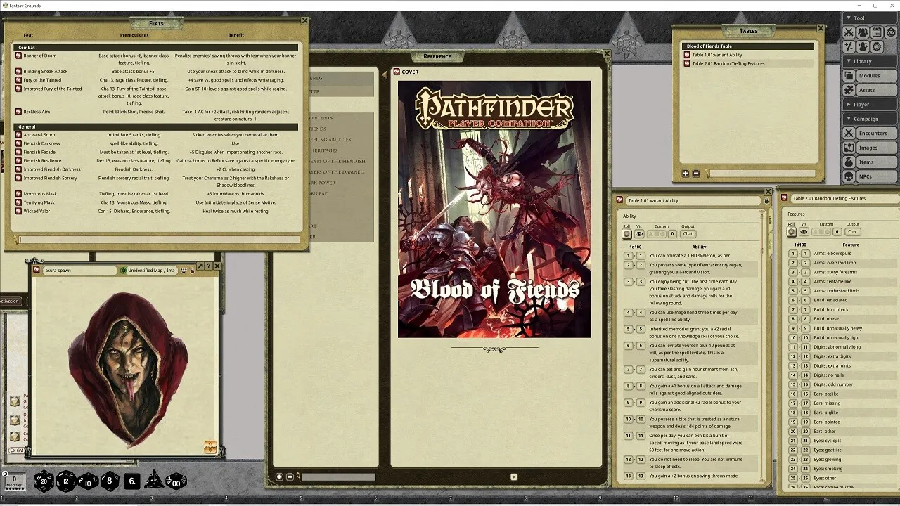 Fantasy Grounds - Pathfinder RPG - Pathfinder Player Companion: Blood of Fiends Screenshot 4