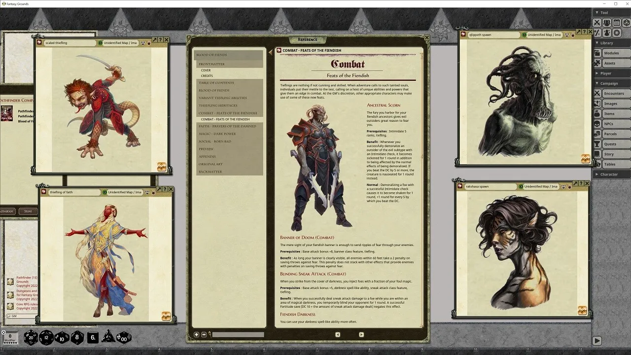 Fantasy Grounds - Pathfinder RPG - Pathfinder Player Companion: Blood of Fiends Screenshot 0