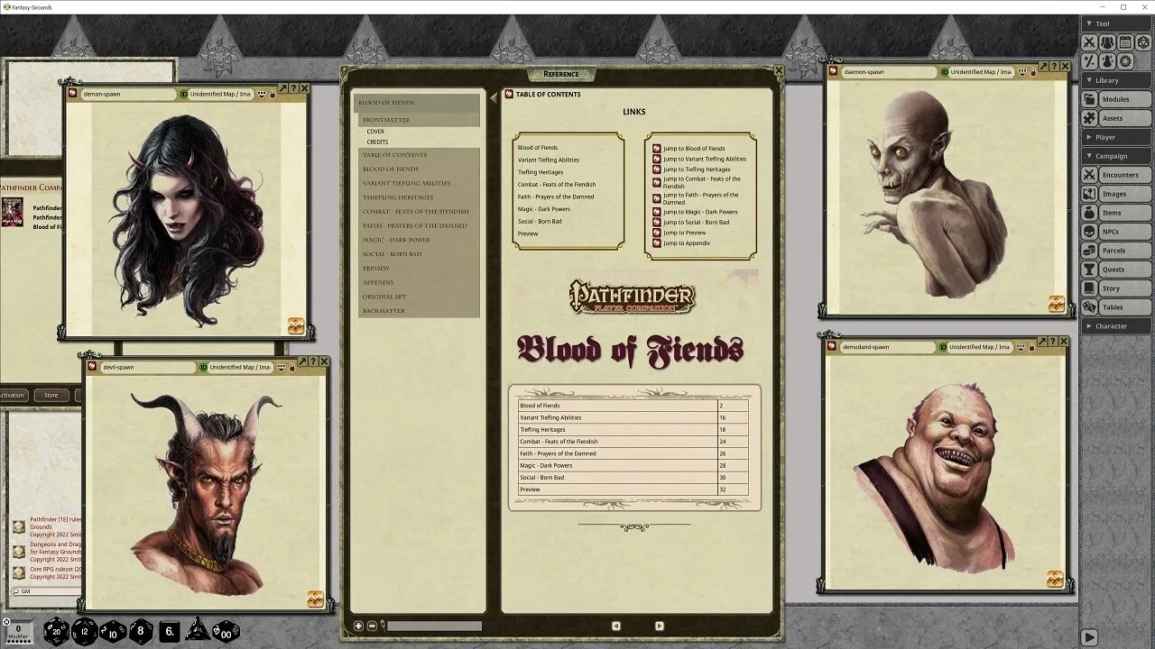 Fantasy Grounds - Pathfinder RPG - Pathfinder Player Companion: Blood of Fiends Screenshot 1