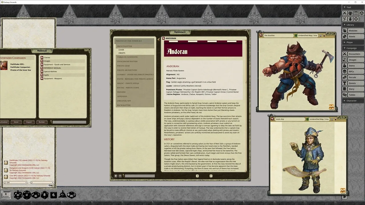 Fantasy Grounds - Pathfinder RPG - Pathfinder Player Companion: Pirates of the Inner Sea Screenshot 4