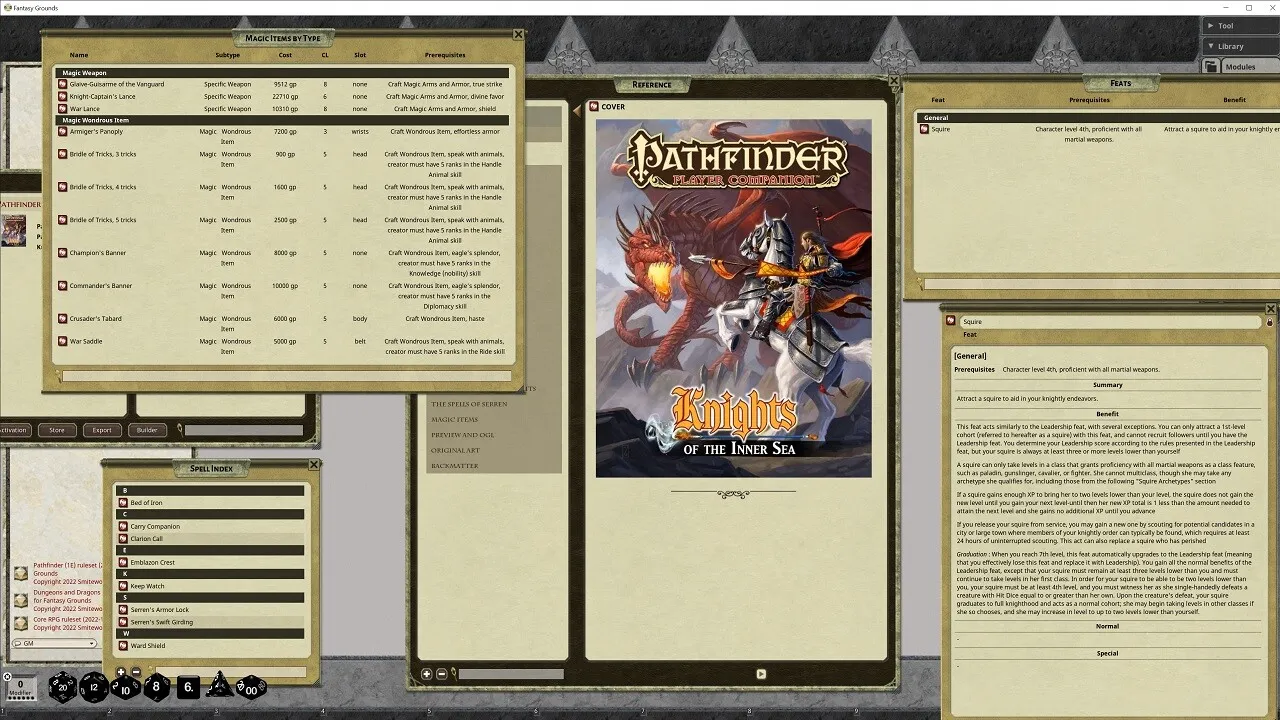 Fantasy Grounds - Pathfinder RPG - Pathfinder Player Companion: Knights of the Inner Sea Screenshot 2