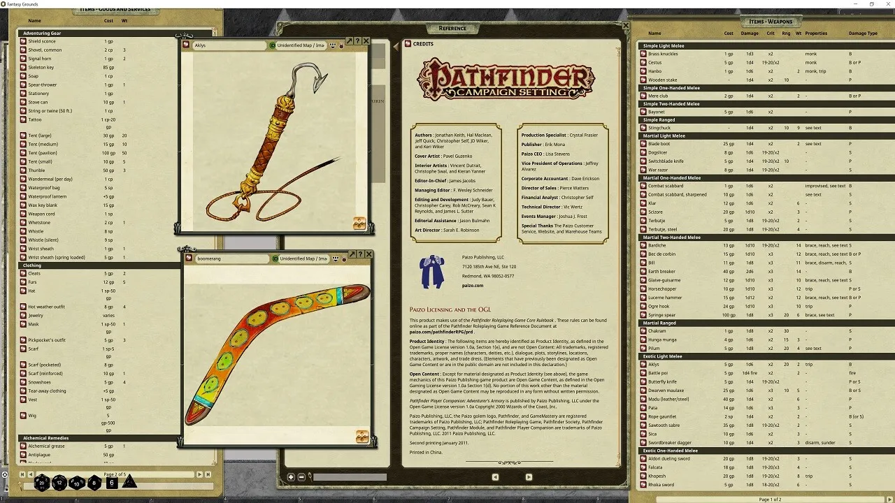 Fantasy Grounds - Pathfinder RPG - Pathfinder Player Companion: Adventurers Armory Screenshot 3