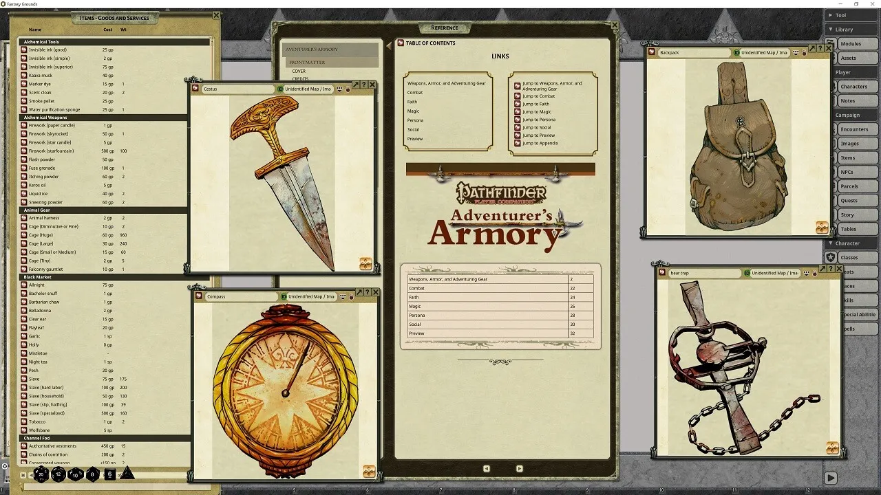 Fantasy Grounds - Pathfinder RPG - Pathfinder Player Companion: Adventurers Armory Screenshot 2