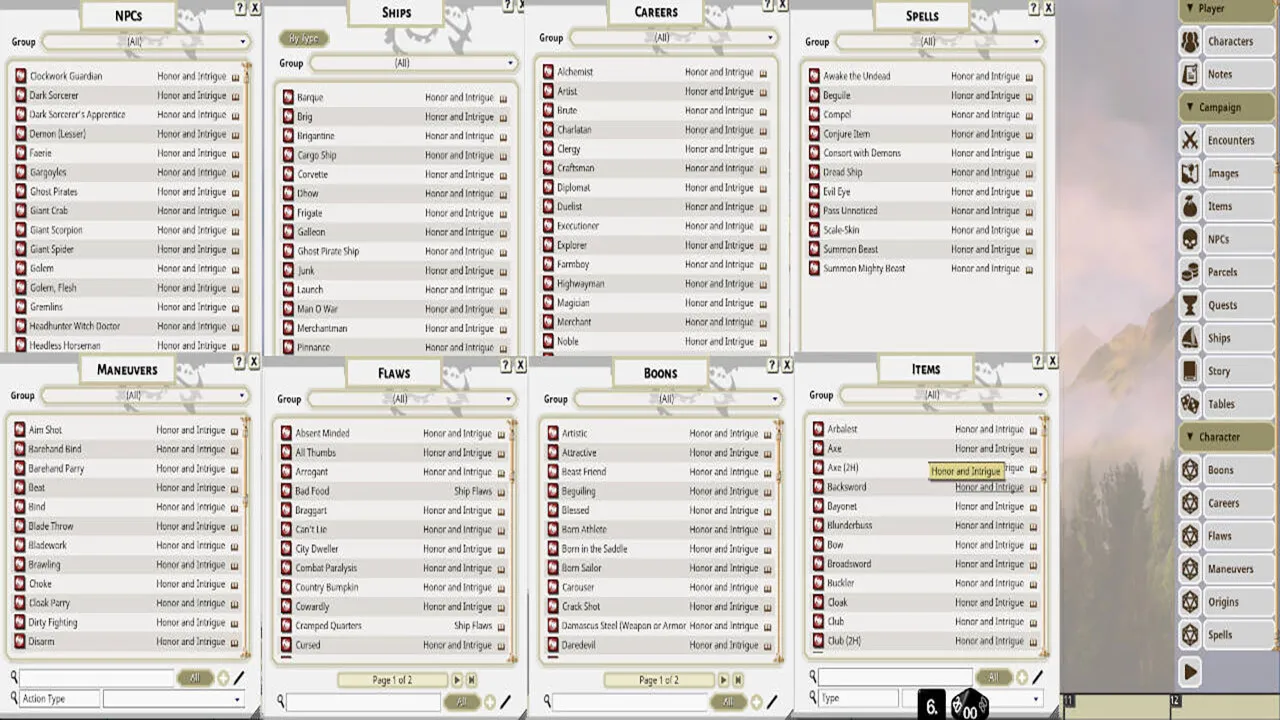 Fantasy Grounds - Honor + Intrigue Screenshot 0