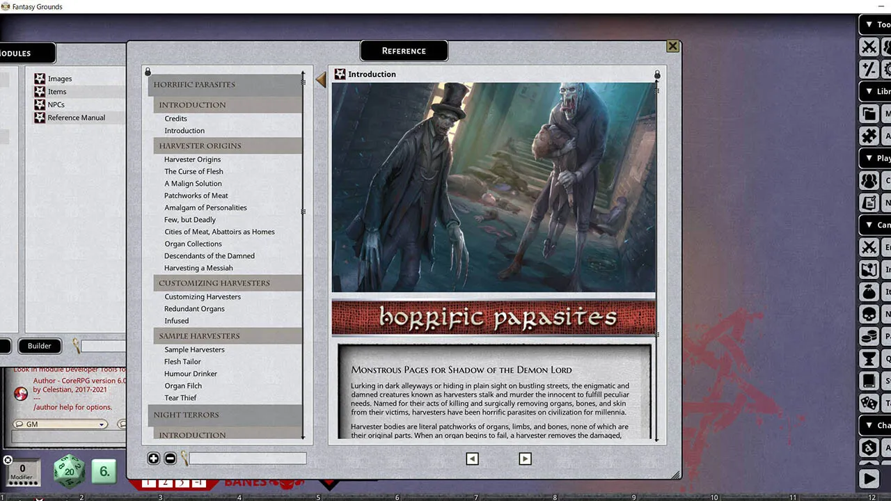 Fantasy Grounds - Shadow of the Demon Lord Monstrous Pack 4 - The Horrific Monsters Screenshot 0