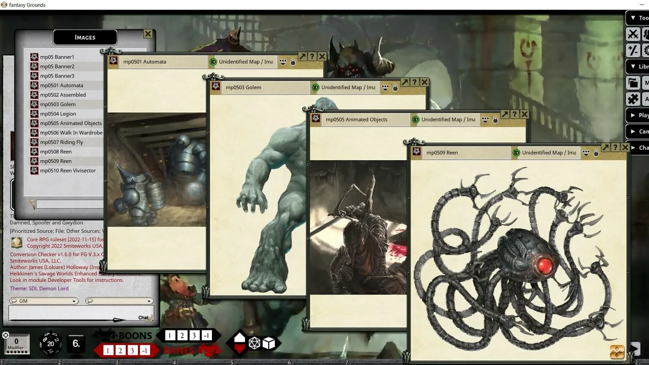 Fantasy Grounds - Shadow of the Demon Lord Monstrous Pack 5 - The Constructed Screenshot 1
