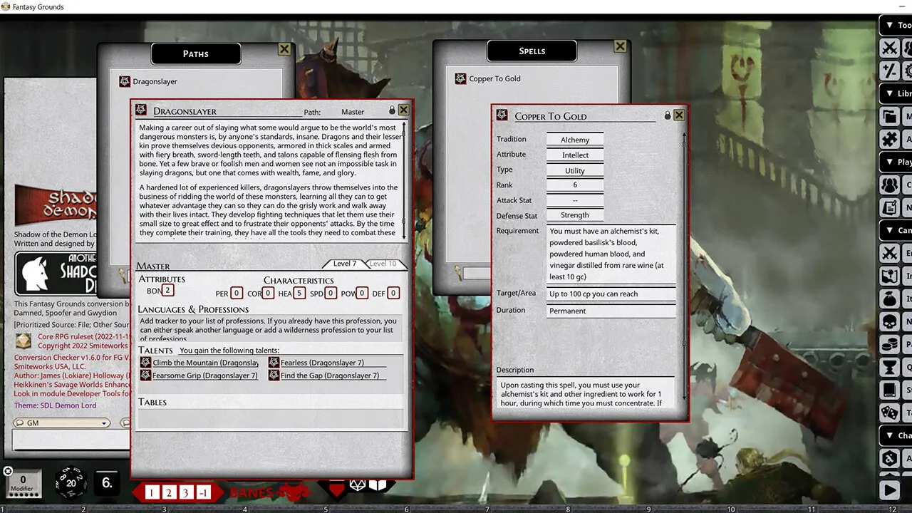 Fantasy Grounds - Shadow of the Demon Lord Monstrous Pack 6 - The Remainder Screenshot 3
