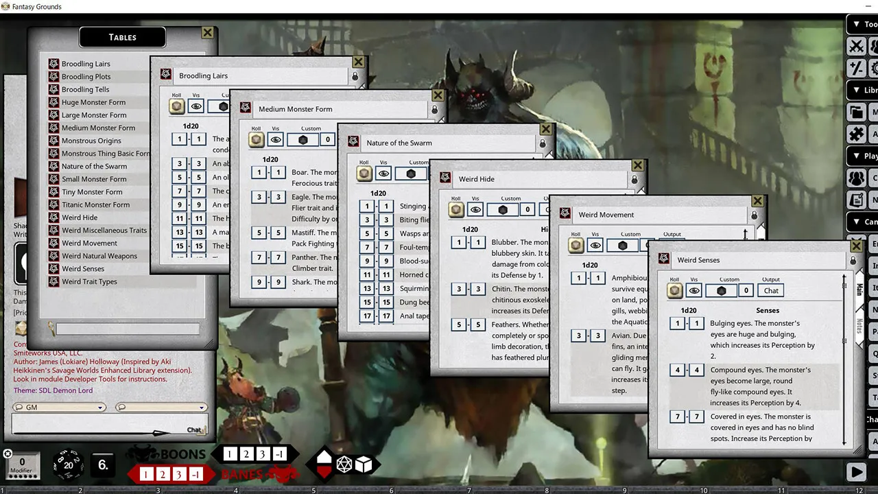 Fantasy Grounds - Shadow of the Demon Lord Monstrous Pack 6 - The Remainder Screenshot 0