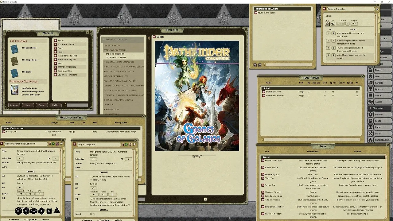 Fantasy Grounds - Pathfinder RPG - Pathfinder Player Companion: Gnomes of Golarion Screenshot 4