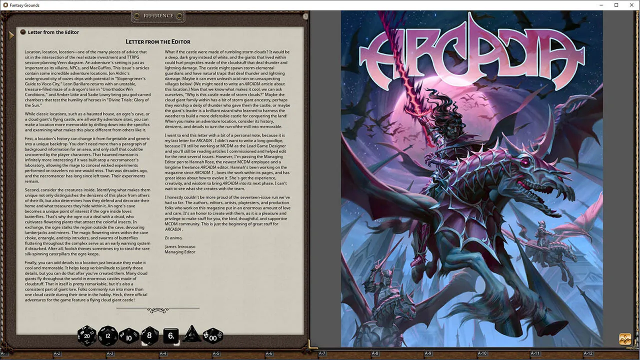 Fantasy Grounds - Arcadia Issue 017 Screenshot 0