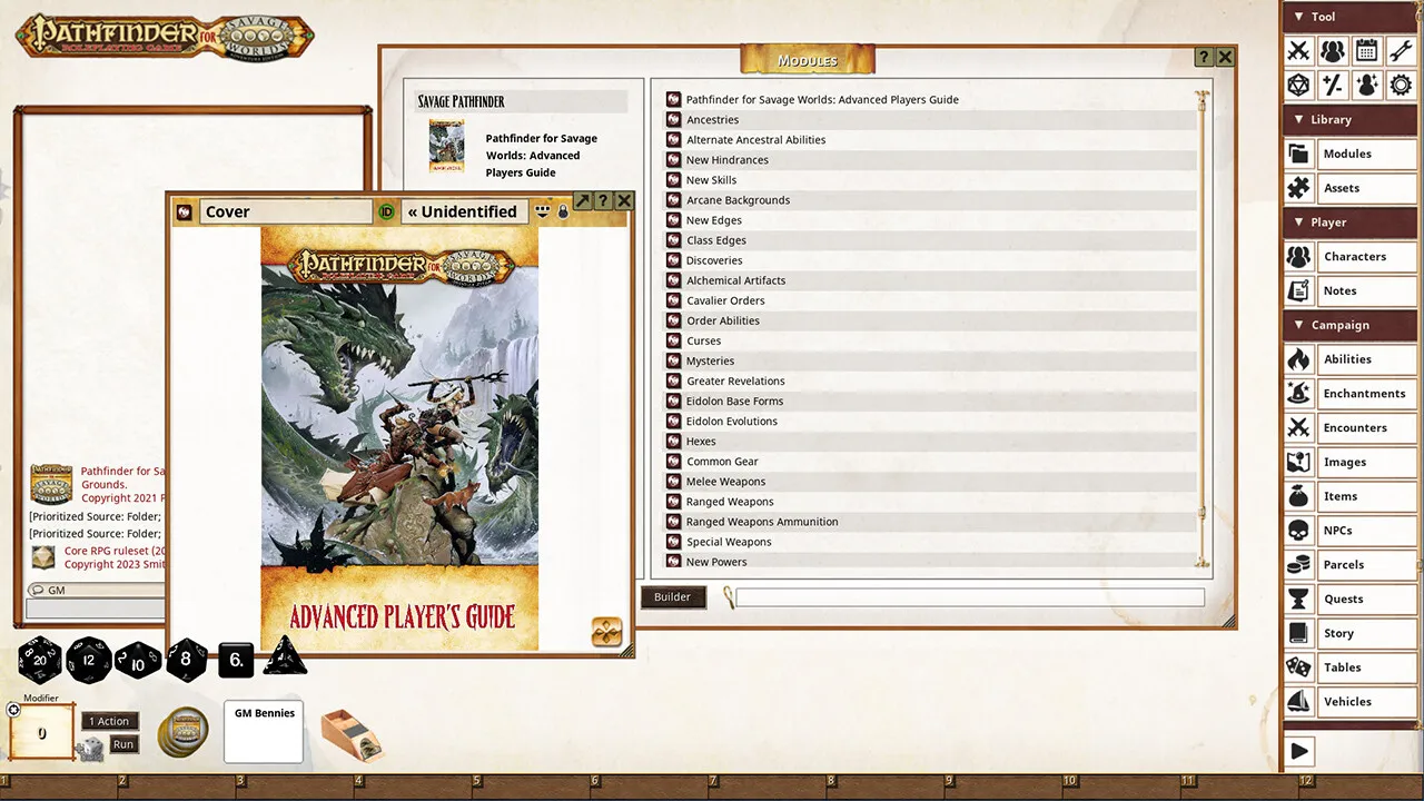Fantasy Grounds - Pathfinder for Savage Worlds: Advanced Player's Guide Screenshot 0
