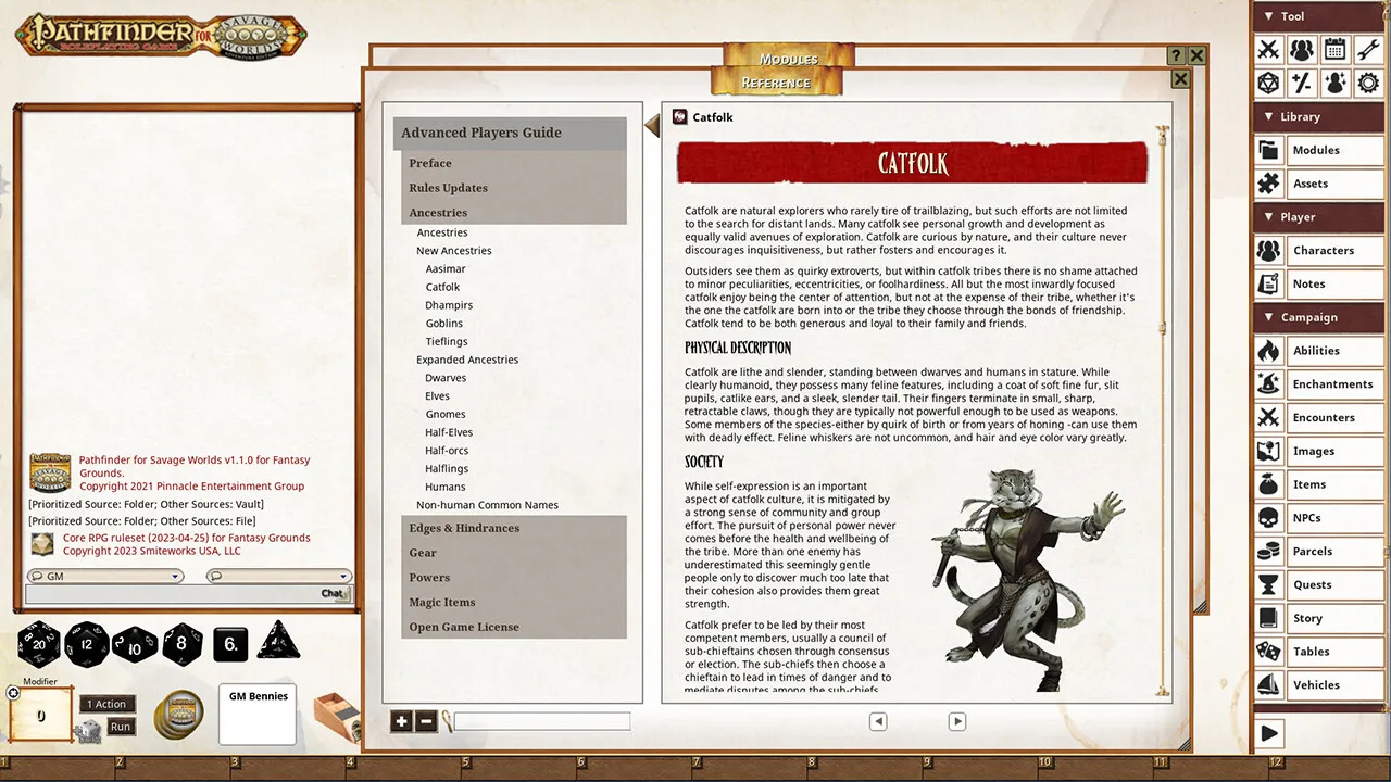 Fantasy Grounds - Pathfinder for Savage Worlds: Advanced Player's Guide Screenshot 2
