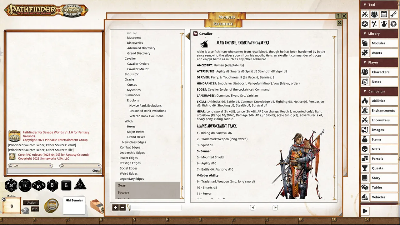 Fantasy Grounds - Pathfinder for Savage Worlds: Advanced Player's Guide Screenshot 3