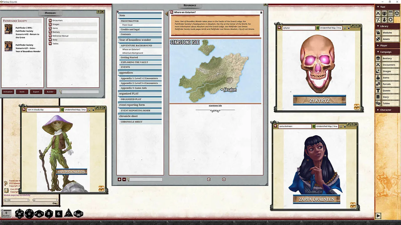 Fantasy Grounds - Pathfinder 2 RPG - Pathfinder Society Scenario #4-01: Year of Boundless Wonder Screenshot 0