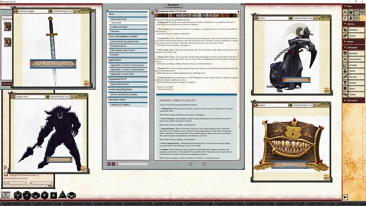 Fantasy Grounds - Pathfinder 2 RPG - Pathfinder Society Scenario #4-01: Year of Boundless Wonder Screenshot 3