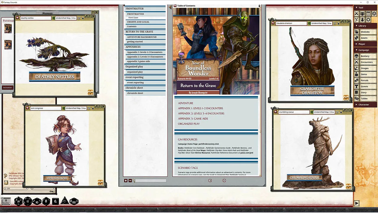 Fantasy Grounds - Pathfinder 2 RPG - Pathfinder Society Scenario #4-02: Return to the Grave Screenshot 2