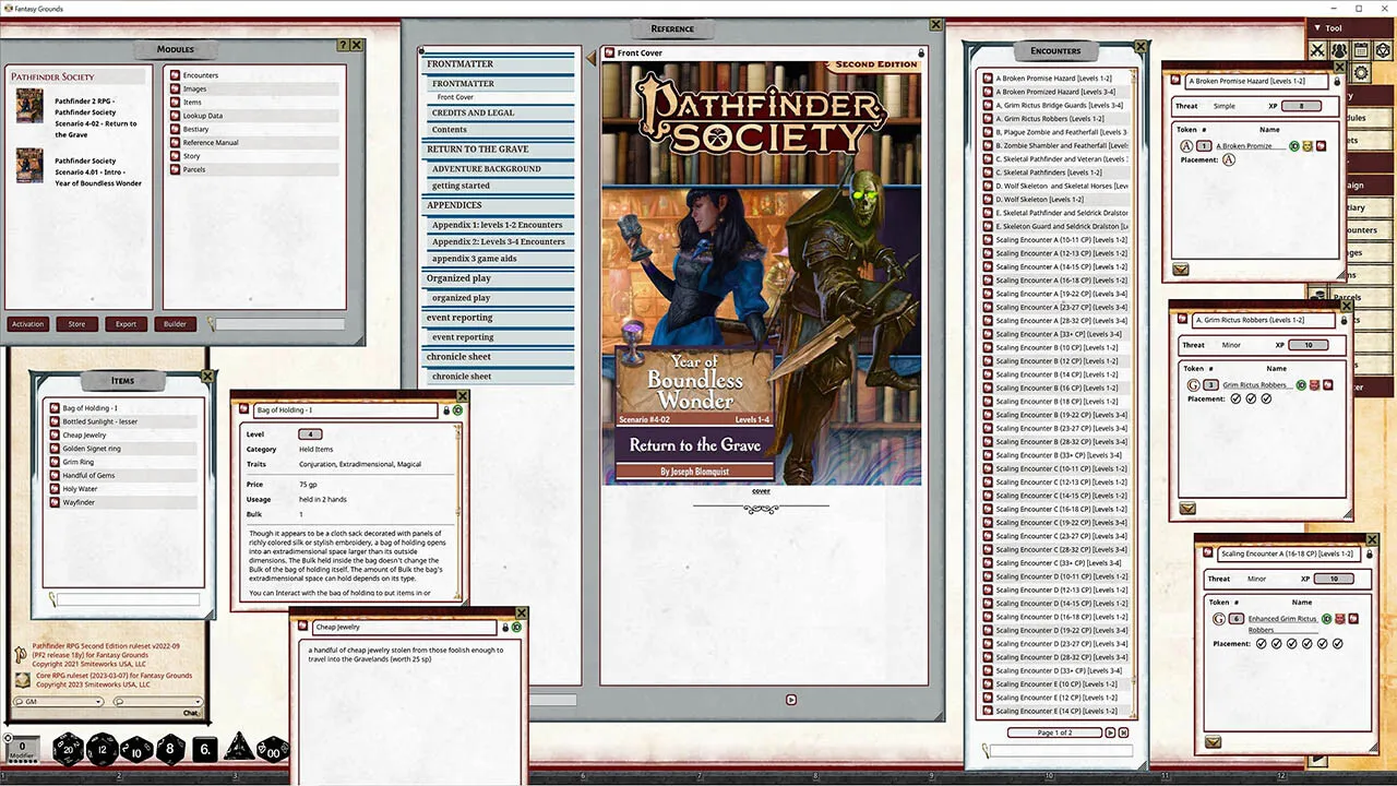 Fantasy Grounds - Pathfinder 2 RPG - Pathfinder Society Scenario #4-02: Return to the Grave Screenshot 0