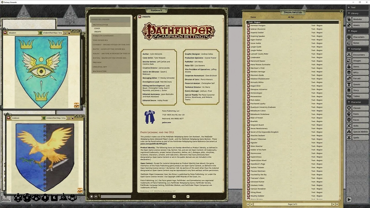 Fantasy Grounds - Pathfinder RPG - Pathfinder Companion: Inner Sea Primer Screenshot 1