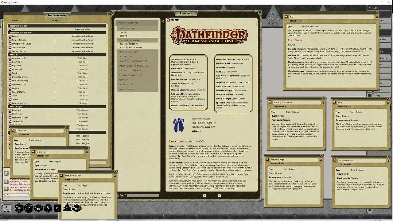 Fantasy Grounds - Pathfinder RPG - Pathfinder Companion: Orcs of Golarion Screenshot 1