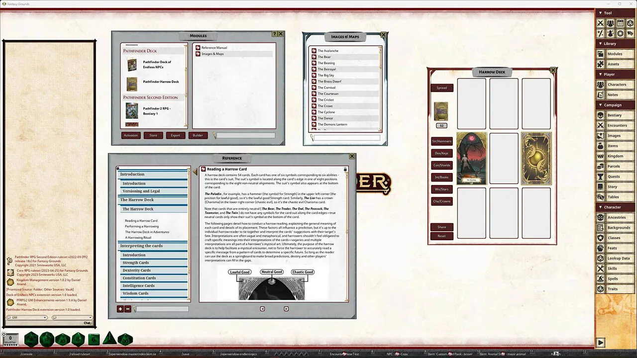 Fantasy Grounds - Pathfinder 2 RPG - Harrow Deck Screenshot 0