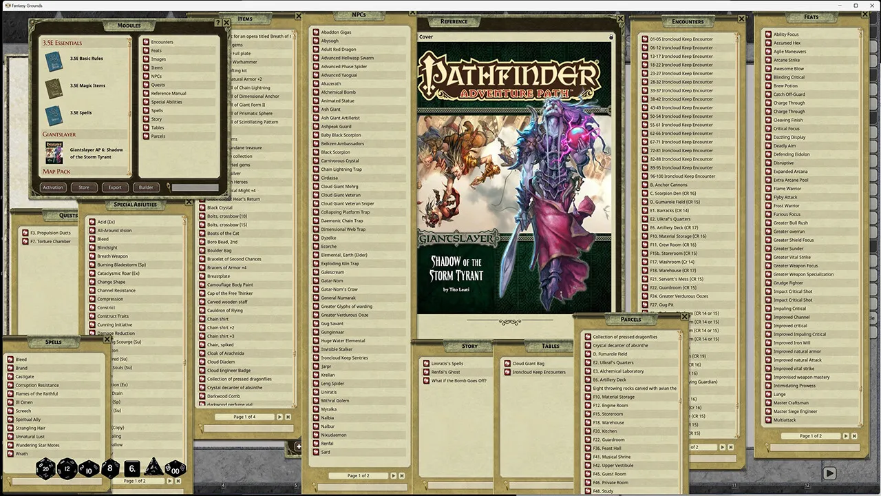 Fantasy Grounds - Pathfinder RPG - Giantslayer AP 6: Shadow of the Storm Tyrant Screenshot 4