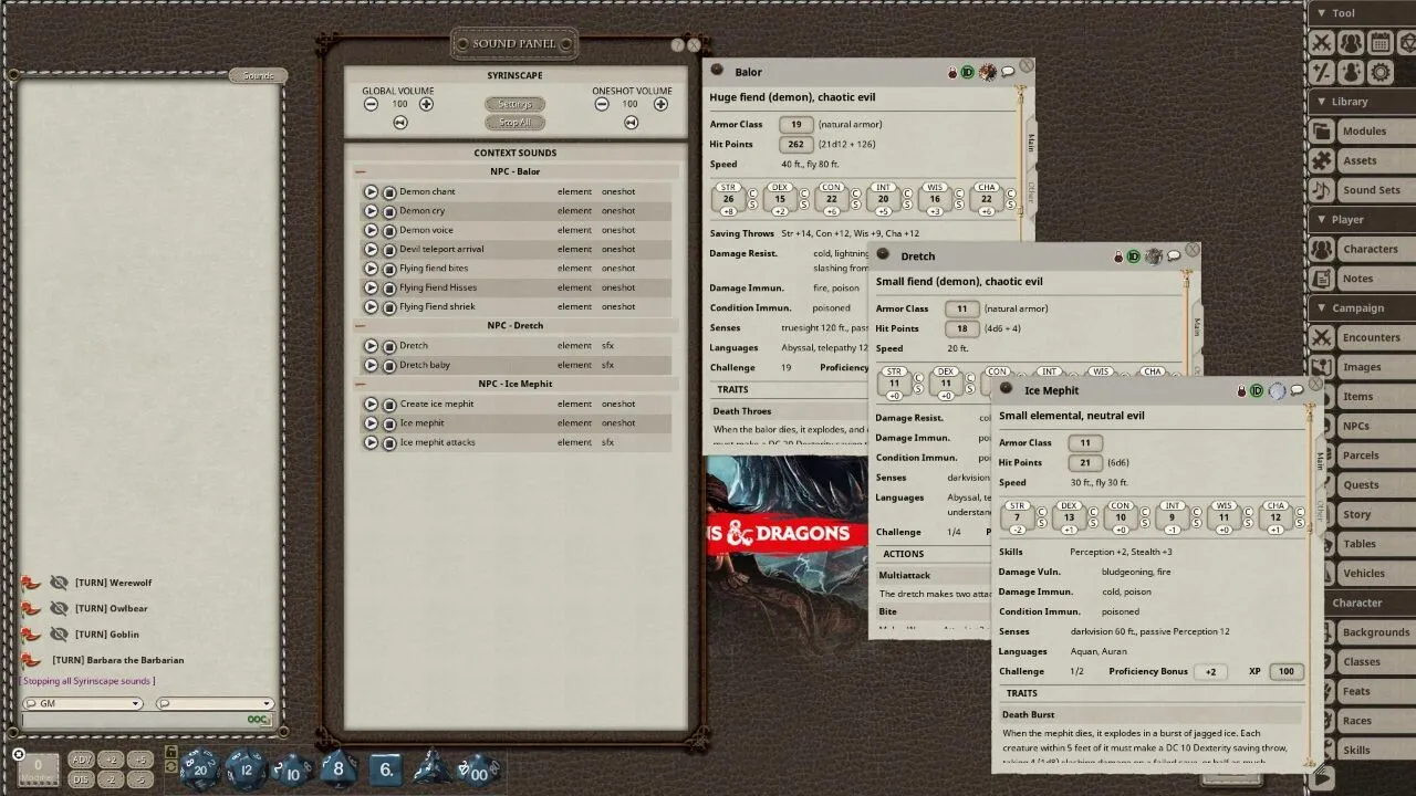 Fantasy Grounds - D&D Monster Manual - Syrinscape Sound Link Pack Screenshot 4