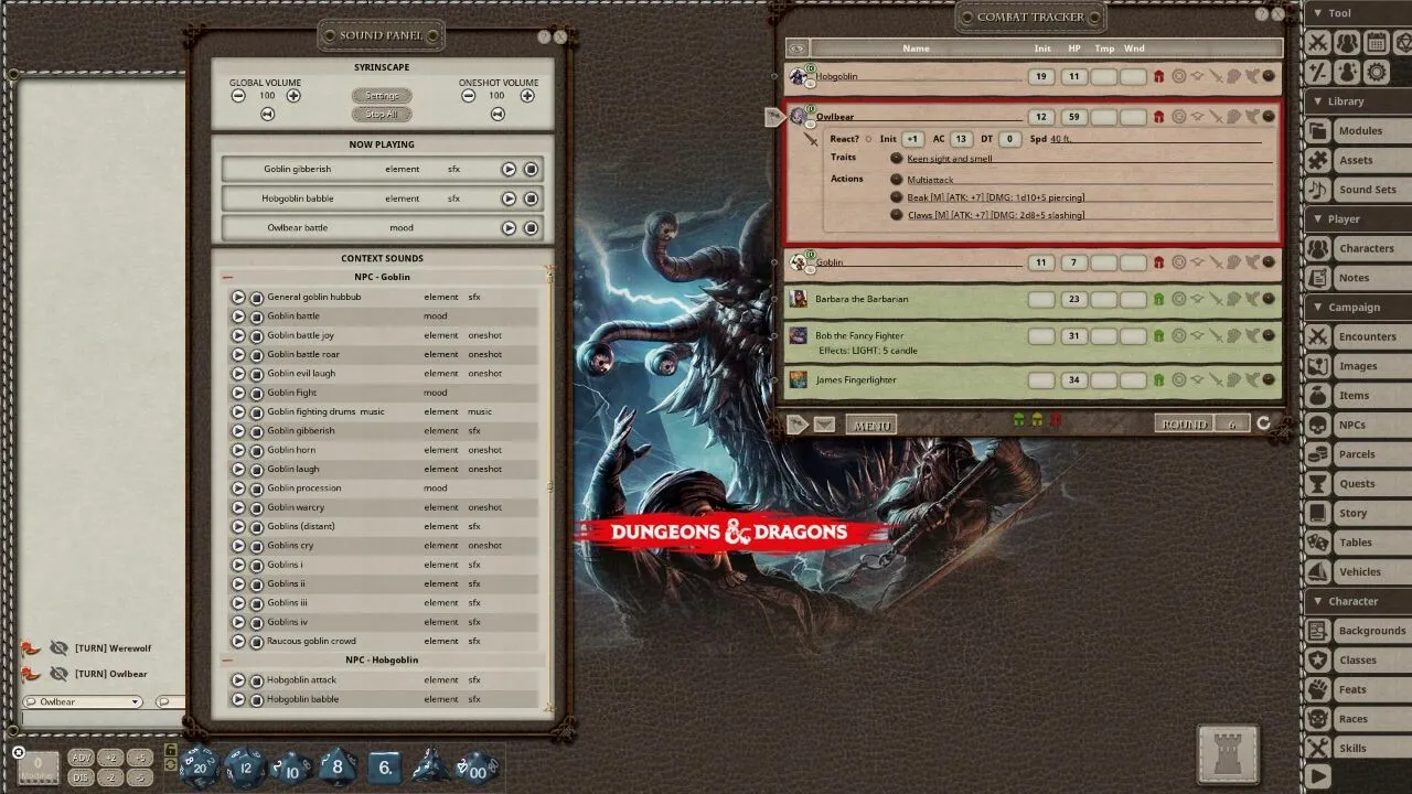 Fantasy Grounds - D&D Monster Manual - Syrinscape Sound Link Pack Screenshot 1