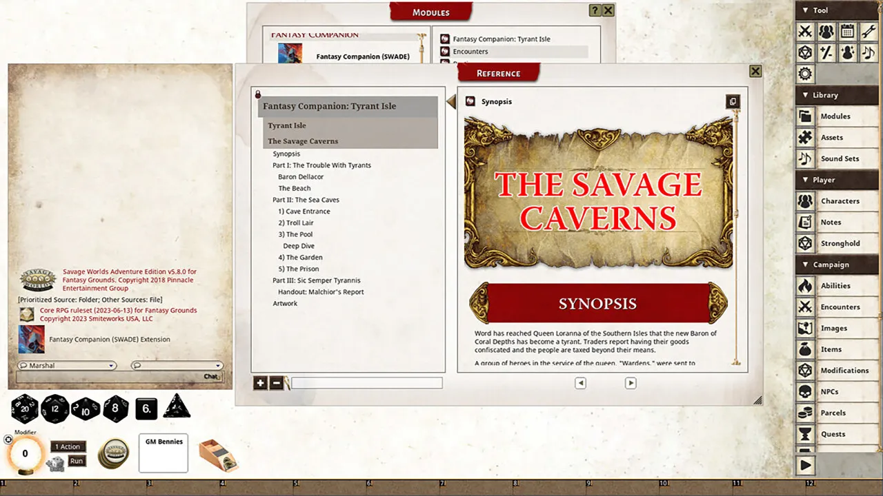 Fantasy Grounds - The Savage Caverns of Tyrant Isle Fantasy Adventure Screenshot 4