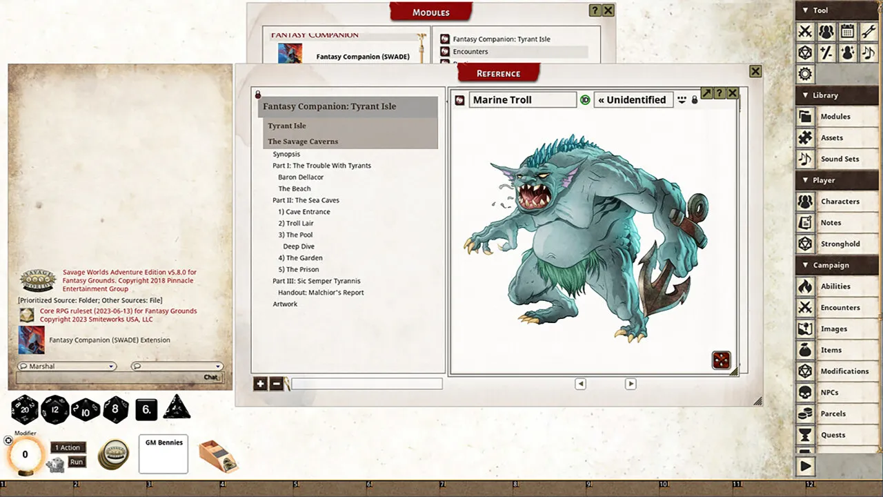 Fantasy Grounds - The Savage Caverns of Tyrant Isle Fantasy Adventure Screenshot 1